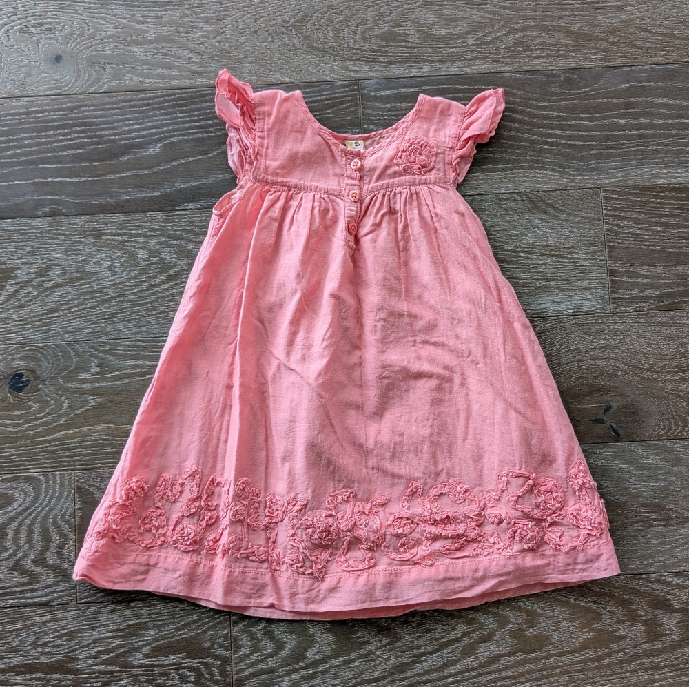 Sweet Ivy Pink Flutter-Sleeve Dress Size 3